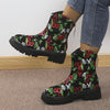 Expressing Vibrancy: Women's Colorful Graffiti Boots - Back Zipper Slip-On Round Toe Non-Slip Velvet Warm Comfy Shoes - Versatile Casual Shoes