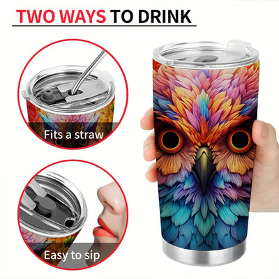 20oz Whimsical Owl Stainless Steel Tumbler - Vacuum Insulated Travel Mug for Women, Perfect Teacher Gift