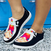 Festive Fun: Women's Cartoon Print Slip-On Shoes - Lightweight, Comfy, and Versatile Low-Top Christmas Shoes