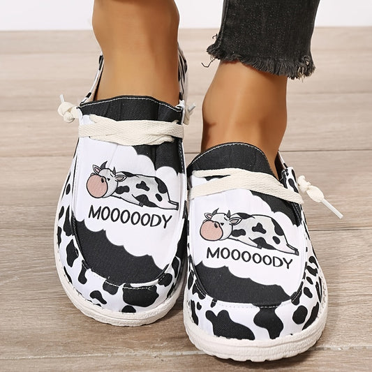 Inspired by bovine beauty, these Cute Cow Print Canvas Shoes are constructed with durable canvas uppers and cushioned insoles for superior comfort. Featuring a unique cow pattern, these stylish casual shoes are sure to make a statement.