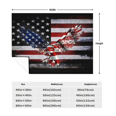 American Flag Blanket, 4th July American Flag Eagle Ultra-Soft Micro Flannel Blankets