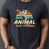 Playful Raccoon: Men's Casual Summer Tee with Football Print