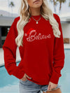 Sparkling Festive Vibes: Women's Plus Size Rhinestone Christmas Sweatshirt