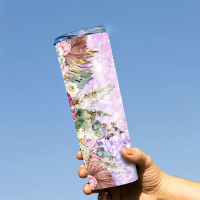 Boho Floral Mom: Stylish and Practical 20 oz Skinny Tumbler for Moms - Ideal for Coffee on the Go!