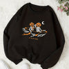 Pumpkin Skeleton Print Sweatshirt, Casual Crew Neck Long Sleeve Sweatshirt, Women's Clothing