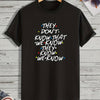 Men's Vibrant Polka Dot and Letter 'They Don't Know That' Graphic Crew Neck T-Shirts: Casual Sport Tees for Spring/Summer