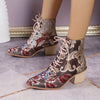 Stylish Floral Embroidered Women's Vintage Cowboy Boots with Chunky Heel