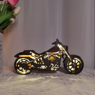 Handcrafted Wooden Art Motorcycle Night Light: The Perfect Gift for the Special Men in Your Life