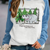 Holiday Bliss: Christmas Hippo Tree Print Pullover Sweatshirt – A Cozy and Stylish Addition to Your Winter Wardrobe!