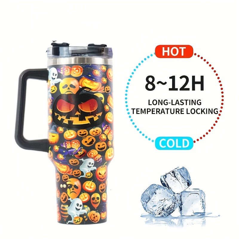 Halloween Style 40 OZ Bottle Stainless Steel With Handle Lid Portable Large  Capacity Thermos Coffee Mug For Halloween Party Gift - AliExpress