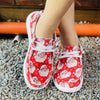 Lightweight Women's Canvas Shoes with Santa Claus - Casual Christmas Pattern Lace Up Outdoor Shoes