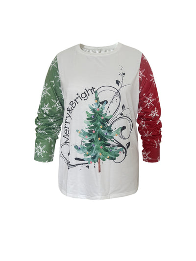 Stylish and Comfortable Plus Size Christmas Tree Sweatshirt for Women