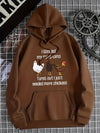 Cute and Cozy: Cartoon Chicken Print Hoodie - A Must-Have for Winter/Fall in Women's Clothing