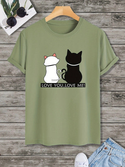 Love You, Love Me Cats: Stylish Men's Summer Tees with a Casual Twist