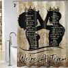 Afrocentric Elegance: Inspiring King and Queen Quotes Shower Curtain for Your Stylish Home Decor