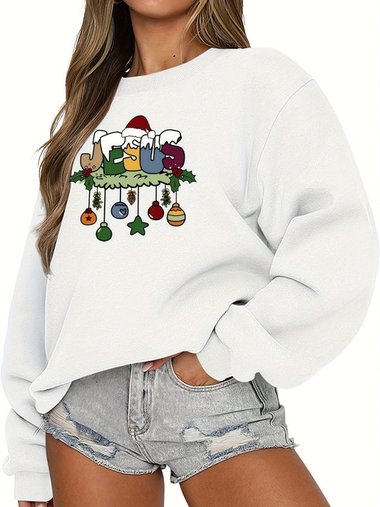 This Letter Graphic Pattern Pullover Sweatshirt for Women's Fall-Winter Wardrobe offers both comfort and style. Its unique letter graphic pattern stands out while its lightweight fabric ensures a warm, cozy feel. Perfect for chilly days!