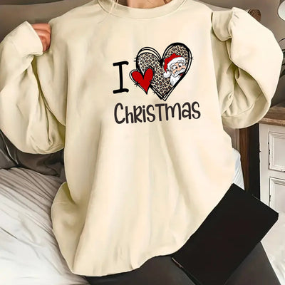 Cozy up with our Christmas Letter to Santa Print Sweatshirt: A Perfect Casual Long Sleeve Crew Neck for Fall and Winter!