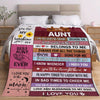 Warm and Cozy To My Aunt Letter Printed Flannel Blanket - Perfect for Couch, Bed, Sofa, Office, Camping, Travel, and Home Decor - Ideal Holiday Gift for Aunt