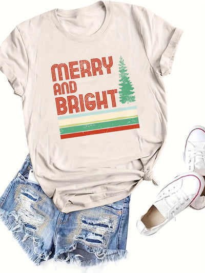 Tree Letter Print T-Shirt: A Casual and Stylish Addition to Women's Clothing