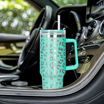 40oz Leopard Steel Water Bottle, Leakproof, Insulated, and Perfect for Outdoor Activities - The Perfect Gift for Any Occasion!