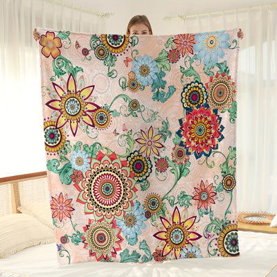 Mandala Dreams: Bohemian Style Flannel Blanket for Ultimate Comfort and Style in Any Setting