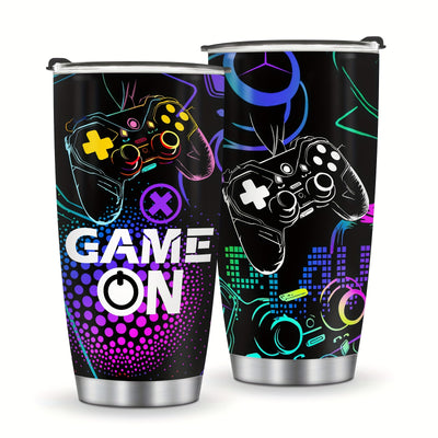 Game On: The Ultimate Gamer's Stainless Steel Tumbler – Perfect for Men, Teen Boys, Girls, and Boyfriends – Stay Refreshed During Epic Gaming Sessions!