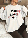 Strike a Bold Statement with Our Women's Plus Size Slogan Print Sweatshirt: The Perfect Blend of Casual and Chic