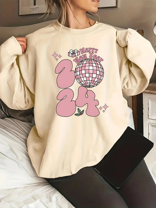 Celebrate the new year with style and comfort in our Festive and Fashionable Happy New Year Print Sweatshirt. Crafted with a comfortable crew neck and long sleeves, this sweatshirt is perfect for casual wear. The bold print adds a touch of festivity to any outfit.