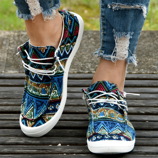 These Stylish Ethnic Pattern Canvas Shoes for Women provide both style and comfort. With breathable canvas uppers and a non-slip rubber sole, your feet will feel secure and supported when walking for long hours. The stylish ethnic pattern gives a unique touch to any outfit.