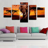 Serene African Savanna: 5pcs Unframed HD Printed Canvas Painting for Home Décor