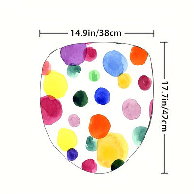 Whimsical Watercolor Polka Dot Bathroom Set: Stay Stylish & Dry with 4pcs Waterproof Shower Curtain, Rug, and Toilet Lid Cover