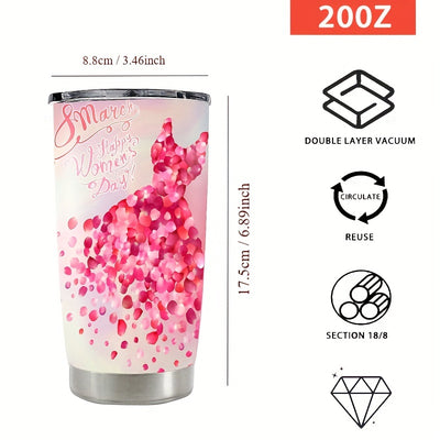 Wedding Dress Printed Stainless Steel Water Cup: Stay Hydrated in Style for Outdoor Activities, Sports, and Travel