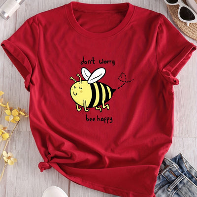 Buzzy Bee Cartoon Crew Neck T-Shirt: A Fun and Stylish Addition to Your Spring/Summer Wardrobe