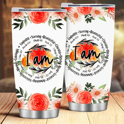 20oz Christian Floral Tumbler: Inspiring Faith and Encouraging Women with Bible Verses - Perfect Gift for Women on Birthdays, Easter, Christmas, and Beyond