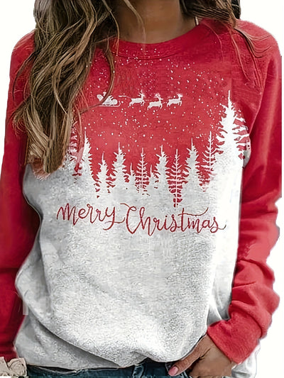 This Christmas-themed festive fashion is just perfect for the holidays! Plus size Christmas Tree Sweatshirt for Women is made from a soft, comfortable fabric and features a vivid Christmas tree graphic print for a festive look. Enjoy the warmth and fun of the season with this unique piece of clothing.