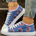 Head out in style with Comfortable Women's Sunflower Print Canvas Shoes. These lightweight shoes feature a low top design, secure lacing, and a bright sunflower print for a standout look. Enjoy all-day comfort while you walk in these stylish shoes.