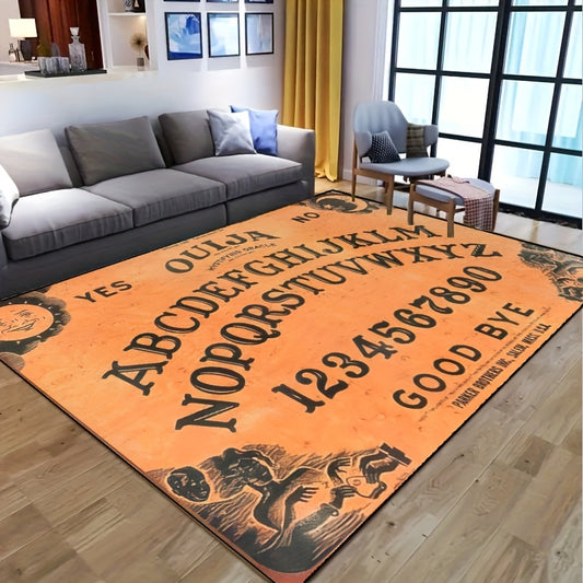 Add a unique touch of Halloween spirit to any living space with the Wicked Game Divination Rug. Made of high quality polyester, this rug will upgrade your decor with its spooky style. Perfect for any haunted house or outdoor decoration, this rug is sure to become a conversation starter.