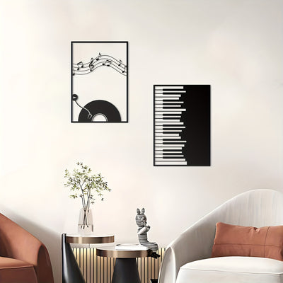 Metal Art Music Wall Decor: Striking Black Line Drawings for Modern Home Decoration