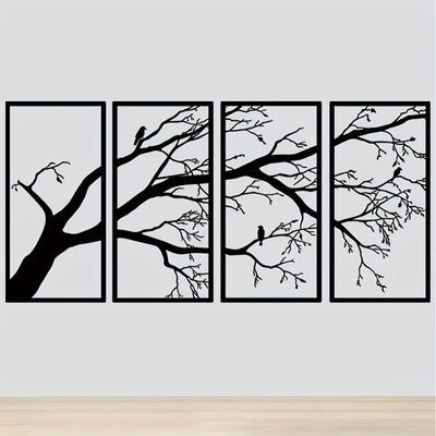 This Tree of Life Metal Wall Art Set is a stunning way to decorate your home. Crafted with an elegant tree branch design, the wall art is suitable for both indoor and outdoor decor. Its sturdy, solid metal construction makes it perfect as a housewarming gift or room decoration.