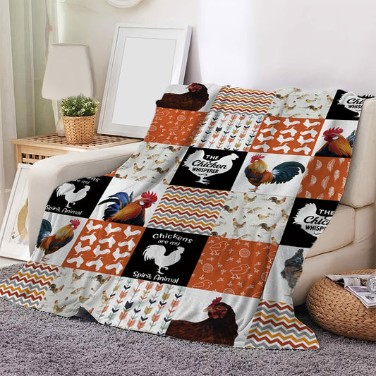 Cozy up with our Vibrant Rooster Pattern Flannel Blanket for All-Day Comfort and Style