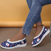 Festive and Cozy: Women's Cartoon Santa Claus Slip-On Shoes for a Comfy Christmas