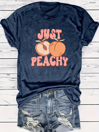 Peach Perfection: Embrace Casual Chic in our Peach Letter Print Tee