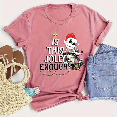 Christmas Skeleton: Festive and Stylish Short Sleeve T-Shirt for Women