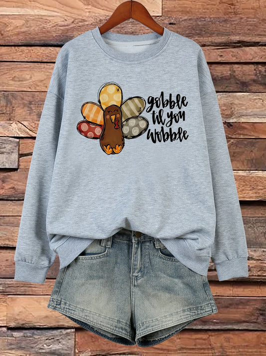 Stay warm and fashionable with this Women's Plus-Size Thanksgiving Casual Sweatshirt with Chicken Print. Sassy and comfy, this sweatshirt is crafted from soft, lightweight fabric that is perfect for any holiday gathering. The bold chicken print adds the perfect finishing touch to your festive look.