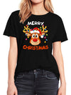 Festive Elk Print T-Shirt: A Stylish and Casual Top for Spring and Summer