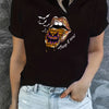 Halloween Bat Graphic and Lips Print Casual Sports T-Shirt - Perfect Women's Summer Tops!