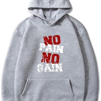 No Pain, No Gain: The Ultimate Graphic Print Hoodie for Active Men