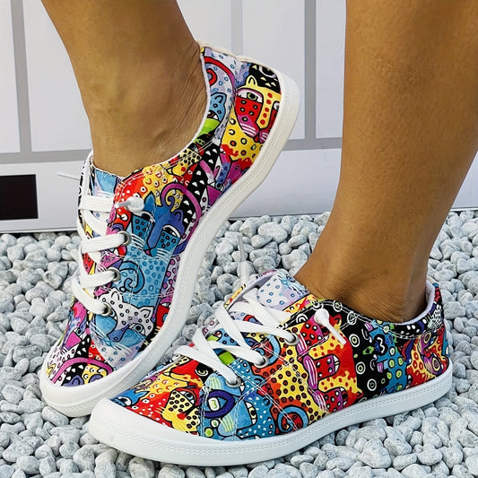Stay stylishly comfortable with these Women's Colorful Cartoon Leopard Print Slip-On Canvas Shoes. Made from lightweight canvas fabric, these non-slip flats provide reliable support and durable wear, while its versatile print adds a vibrant twist to any outfit. Ideal for both everyday wear or special occasions.