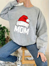 Cozy and Festive: Christmas Hat Print Sweatshirt - A Trendy and Comfortable Women's Clothing Choice for the Holiday Season!