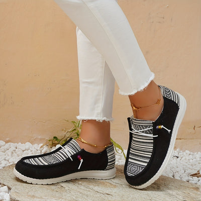 Lightweight Retro Classic Striped Canvas Sneakers for Women - Comfortable and Stylish Outdoor Shoes